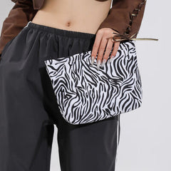 Nylon Clutch/Toilet Bag Animal Print Bag with Zipper
