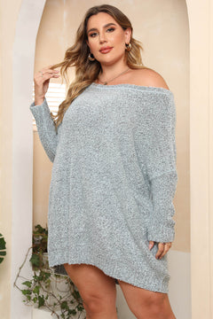 Plus Size Off-Shoulder Long Sleeve Sweater