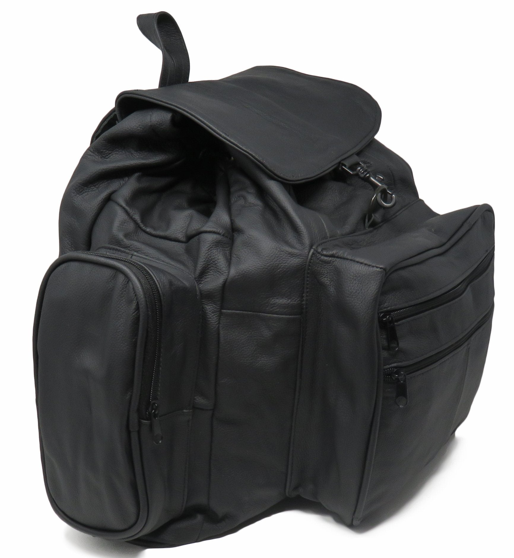 Jumbo Strong Black Leather Backpack