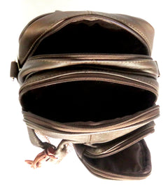 Genuine Leather Backpack -  Black Color