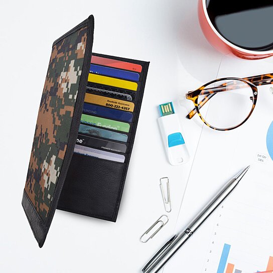 Leather Camouflage Long Credit Card wallet