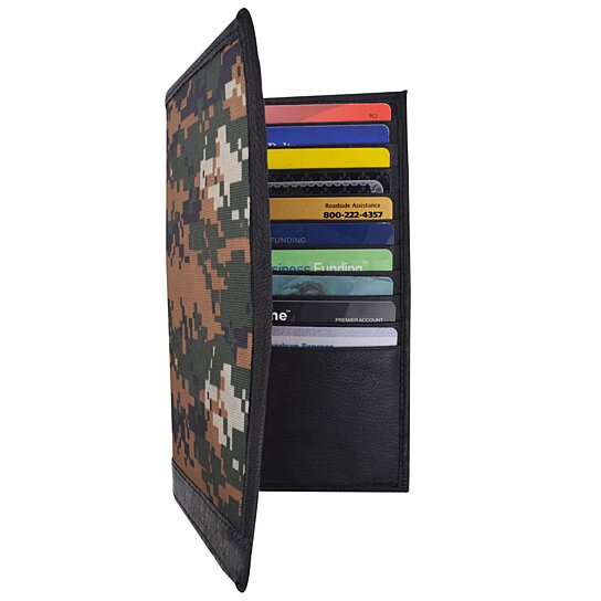 Leather Camouflage Long Credit Card wallet
