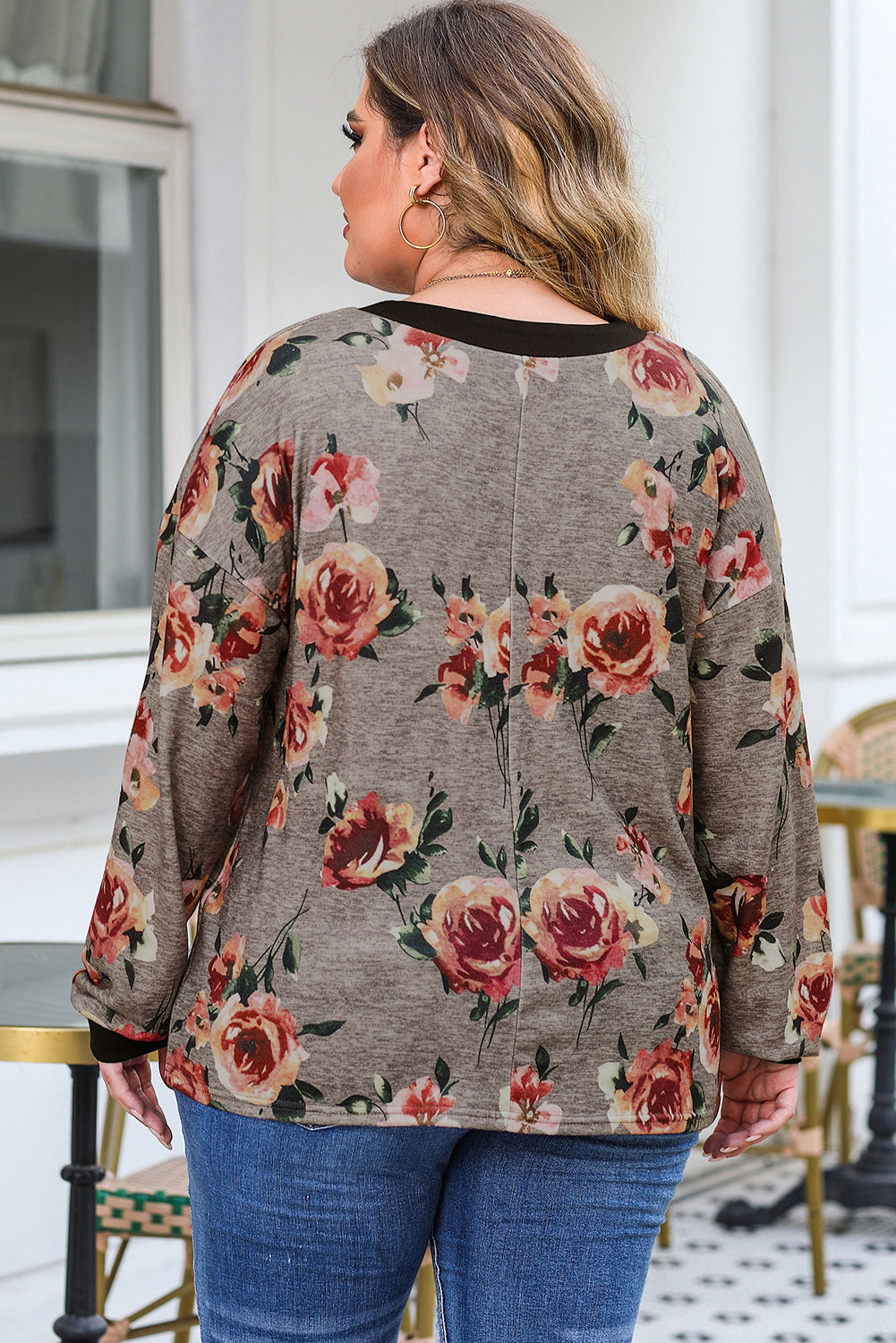 Plus Size Floral V-Neck Blouse: Wholesale On-Demand