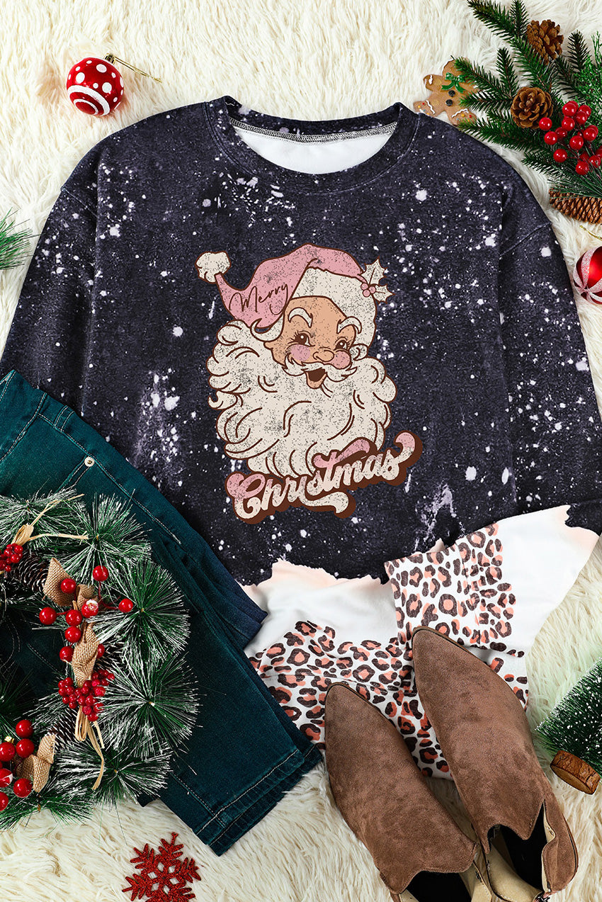 CHRISTMAS Graphic Leopard Sweatshirt –