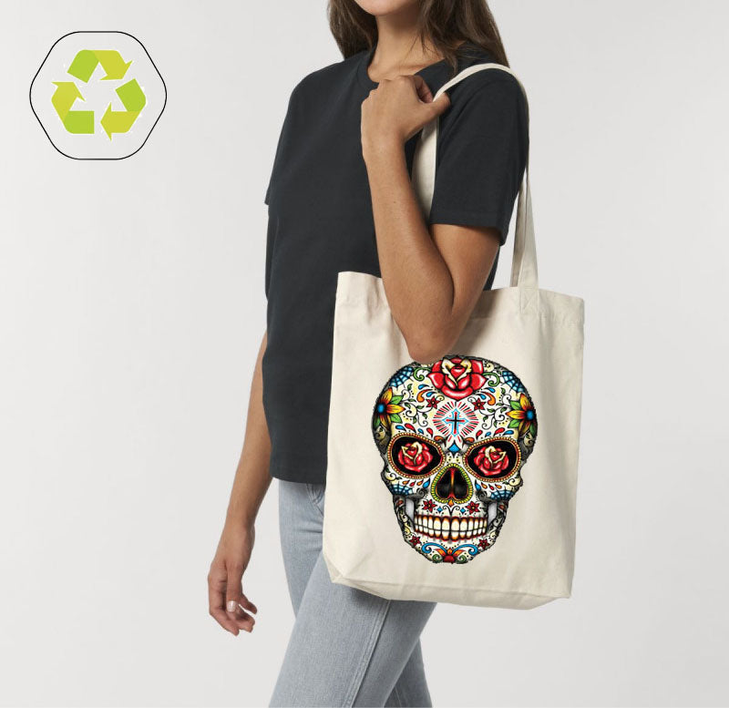 Skull Print - Light-weighted Bag is Ideal for Shopping, Yoga Class, and the Beach