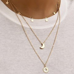 Gold Plated Sky Elegant Layered Necklace