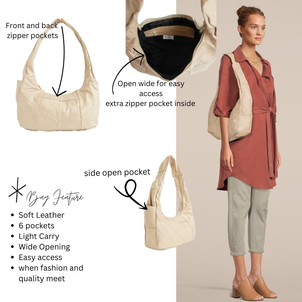 AFONiE™ Large Leather Hobo Style Purse