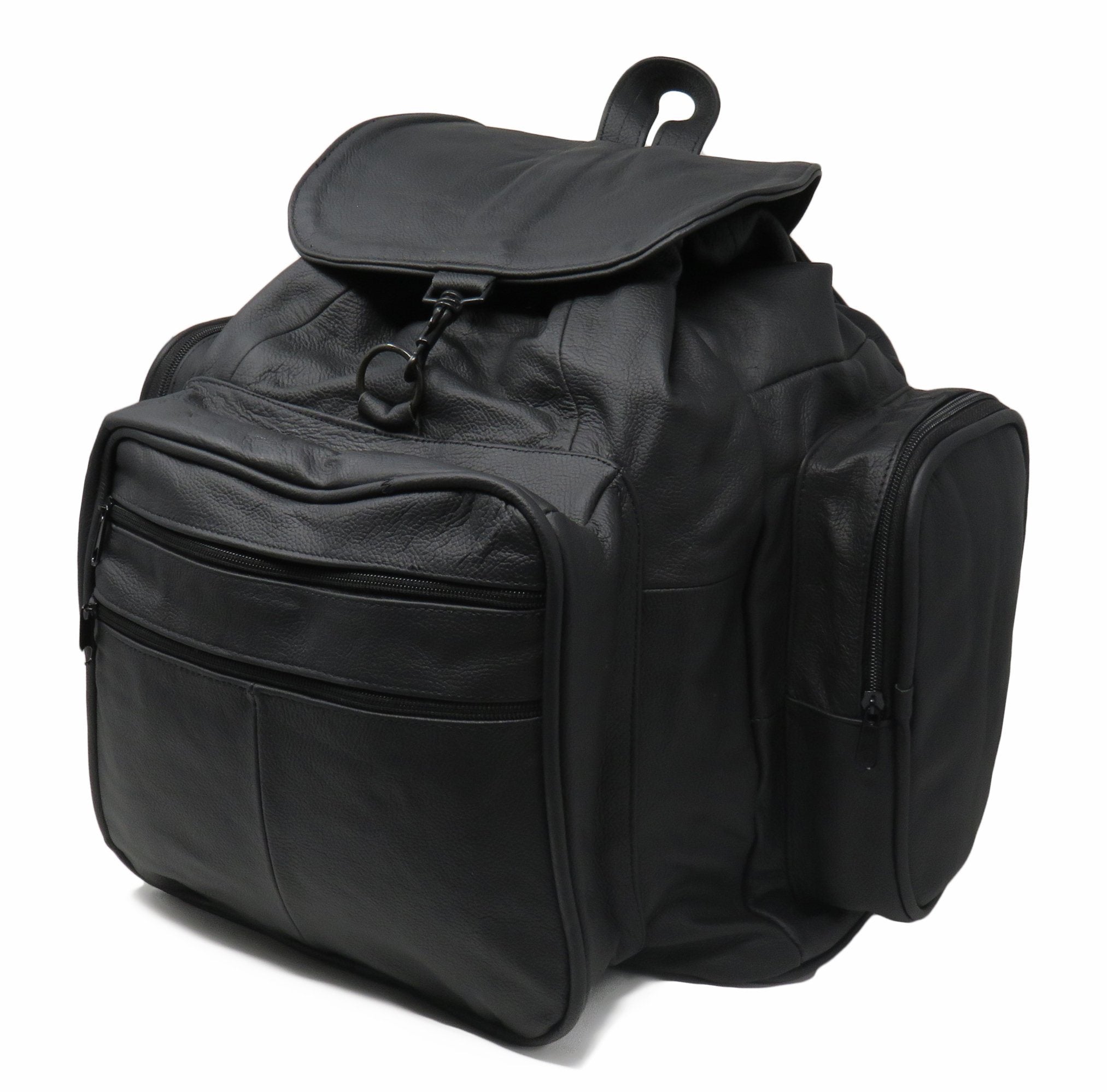 Jumbo Strong Black Leather Backpack