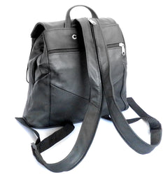 More Space. Better Utility. Black Leather Backpack