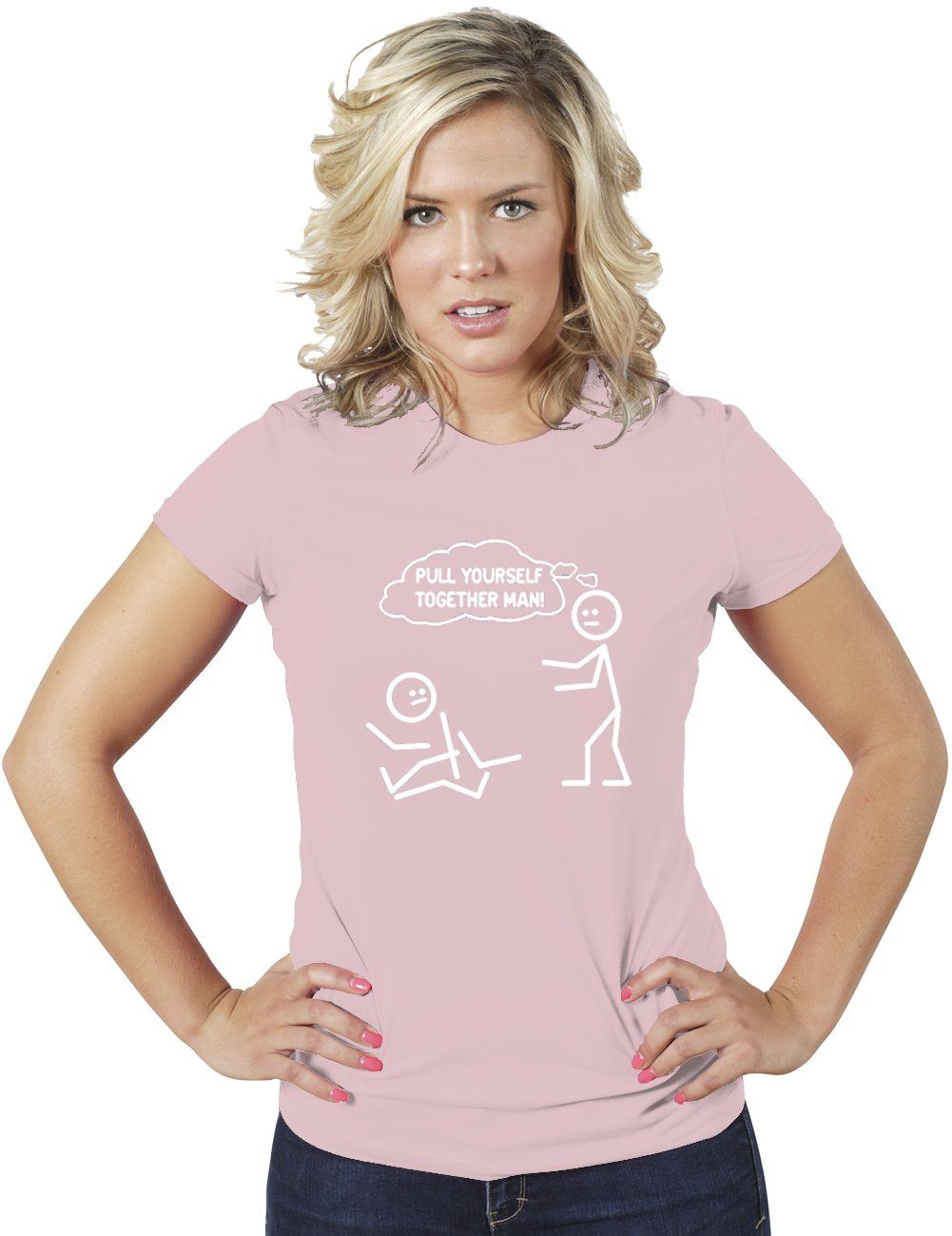 AFONiE Pull Yourself Together Man! Funny Women Tee
