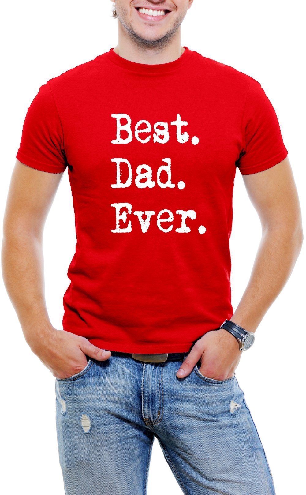 AFONiE Best Dad Ever Men T-Shirt Soft Cotton Short Sleeve Tee