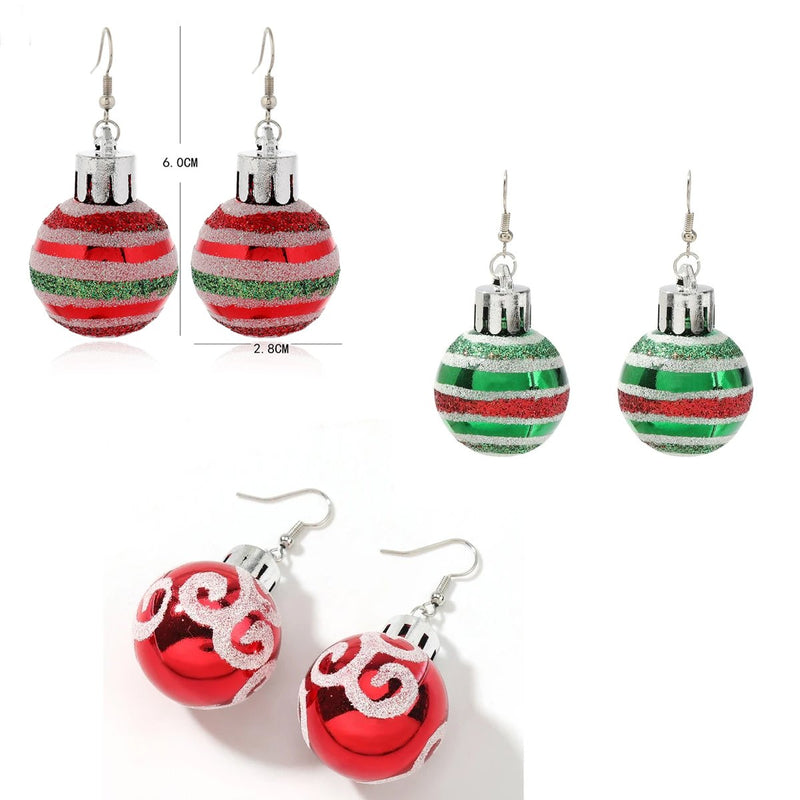 3 Colorful Ornament Earrings