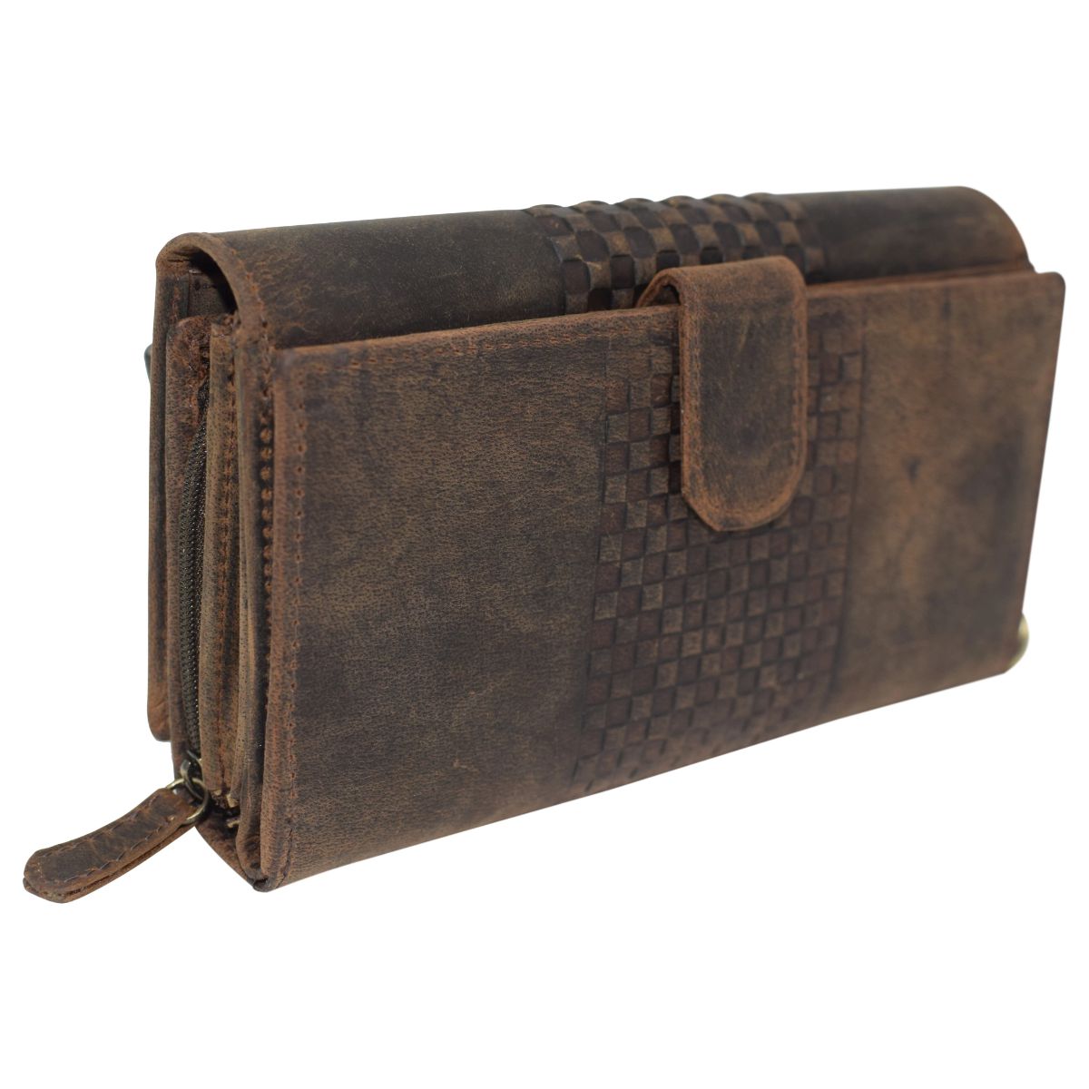 Rustic Vintage Double Side Leather Wallet For women