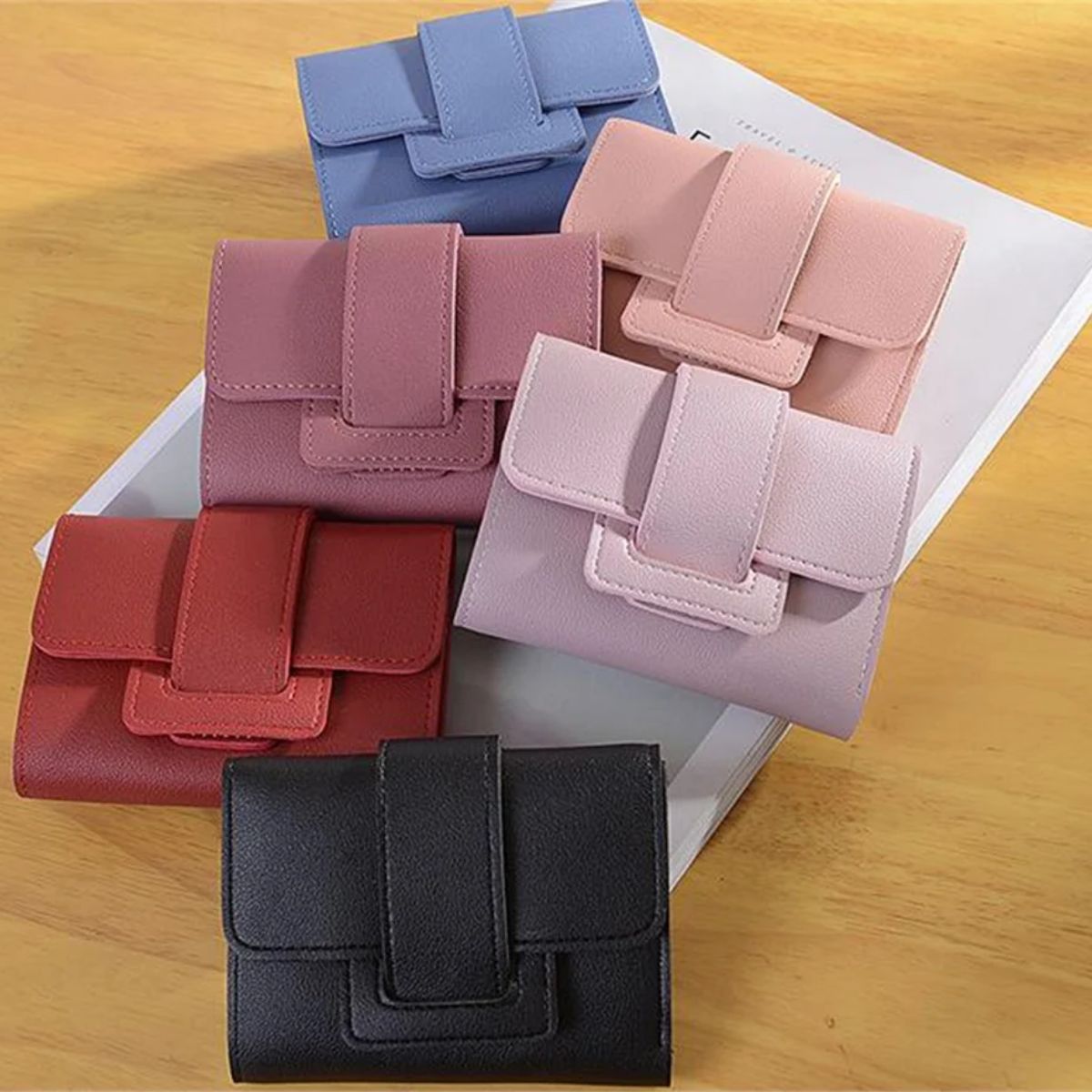 Women Genuine Leather Long Wallet Fashion Fold Leather Phone Wallet Ladies  Envelope Wallet Hand Purse