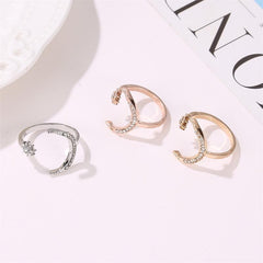 Symbolic Star and Moon Adjustable Ring