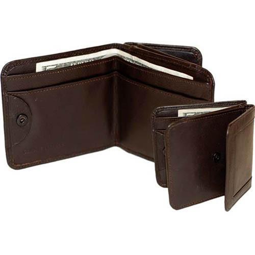 Men's Genuine Leather Bi-fold with Snap Button Enclosure